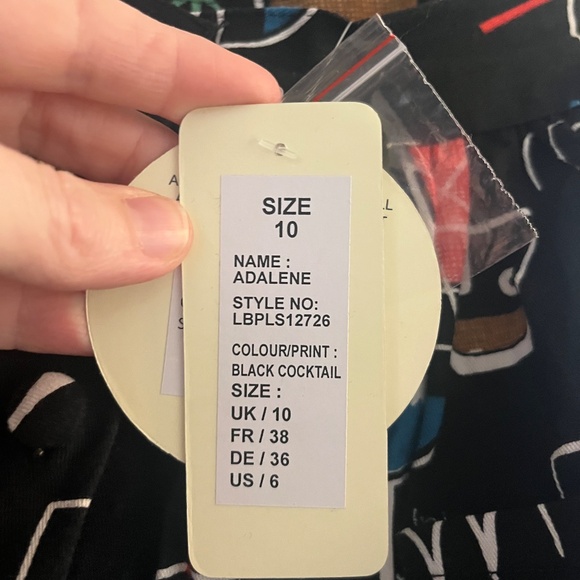 Lindy Bop Cocktail Print Swing Skirt - Picture 3 of 4